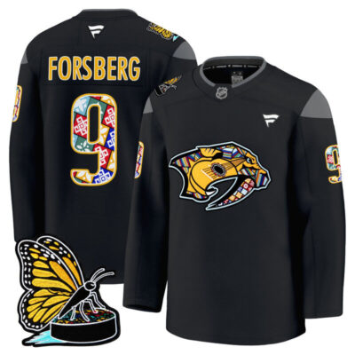 Men's Nashville Predators 2025 Hispanic Music Heritage Night Premium Jersey - Black / Filip Forsberg