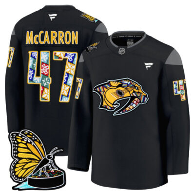 Men's Nashville Predators 2025 Hispanic Music Heritage Night Premium Jersey - Black / Michael McCarron