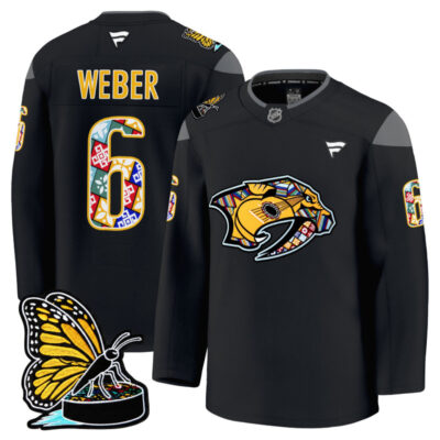 Men's Nashville Predators 2025 Hispanic Music Heritage Night Premium Jersey - Black / Shea Weber