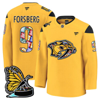 Men's Nashville Predators 2025 Hispanic Music Heritage Night Premium Jersey - Gold / Filip Forsberg