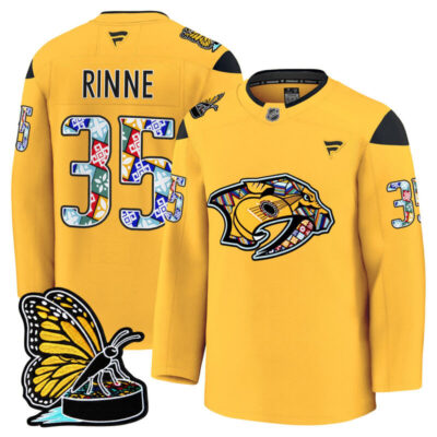Men's Nashville Predators 2025 Hispanic Music Heritage Night Premium Jersey - Gold / Pekka Rinne