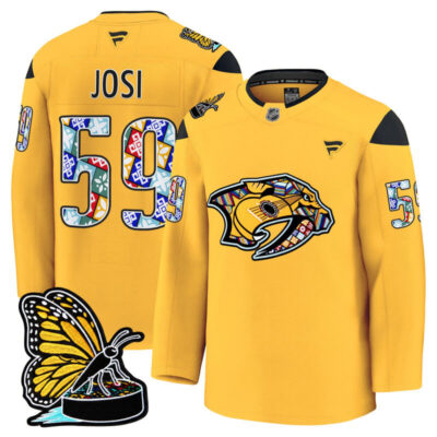 Men's Nashville Predators 2025 Hispanic Music Heritage Night Premium Jersey - Gold / Roman Josi