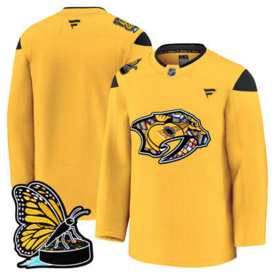 Men's Nashville Predators 2025 Hispanic Music Heritage Night Premium Jersey - Gold / Team