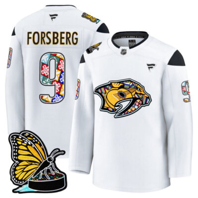 Men's Nashville Predators 2025 Hispanic Music Heritage Night Premium Jersey - White / Filip Forsberg