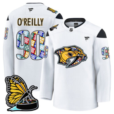 Men's Nashville Predators 2025 Hispanic Music Heritage Night Premium Jersey - White / Ryan O'Reilly
