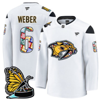 Men's Nashville Predators 2025 Hispanic Music Heritage Night Premium Jersey - White / Shea Weber
