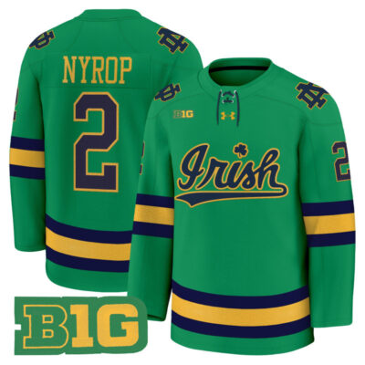 Men's Notre Dame Fighting Irish 2025/26 Premium Jersey - Green / Bill Nyrop