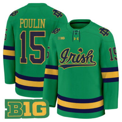 Men's Notre Dame Fighting Irish 2025/26 Premium Jersey - Green / Dave Poulin