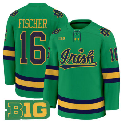 Men's Notre Dame Fighting Irish 2025/26 Premium Jersey - Green / Paul Fischer
