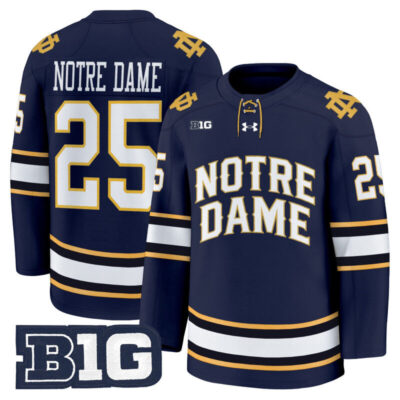 Men's Notre Dame Fighting Irish 2025/26 Premium Jersey - Navy / #25 Notre Dame
