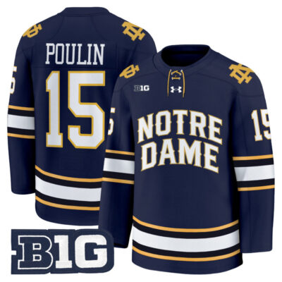 Men's Notre Dame Fighting Irish 2025/26 Premium Jersey - Navy / Dave Poulin