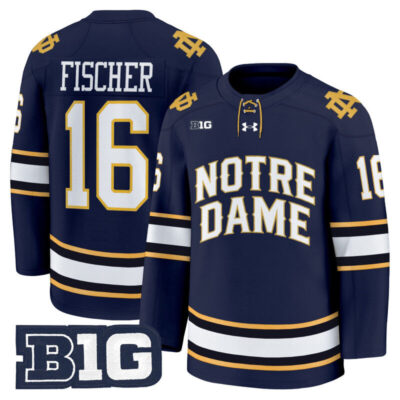 Men's Notre Dame Fighting Irish 2025/26 Premium Jersey - Navy / Paul Fischer