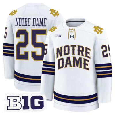 Men's Notre Dame Fighting Irish 2025/26 Premium Jersey - White / #25 Notre Dame