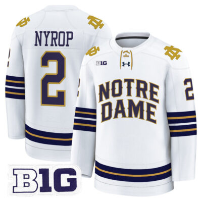 Men's Notre Dame Fighting Irish 2025/26 Premium Jersey - White / Bill Nyrop