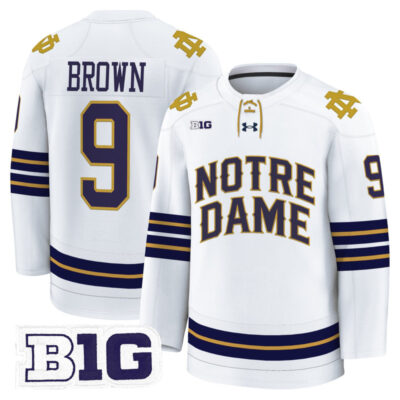 Men's Notre Dame Fighting Irish 2025/26 Premium Jersey - White / Cole Brown