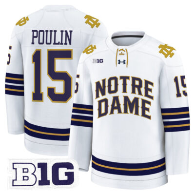 Men's Notre Dame Fighting Irish 2025/26 Premium Jersey - White / Dave Poulin
