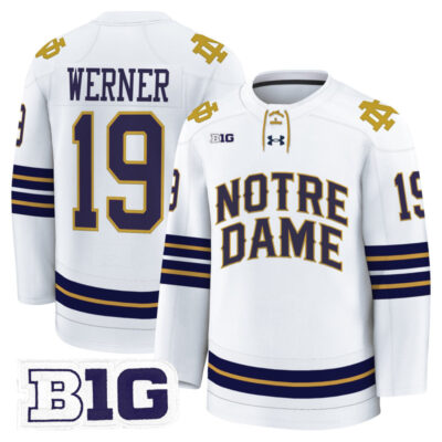 Men's Notre Dame Fighting Irish 2025/26 Premium Jersey - White / Evan Werner