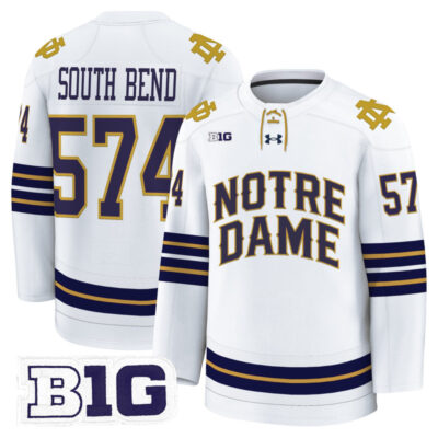 Men's Notre Dame Fighting Irish 2025/26 Premium Jersey - White / South Bend 574