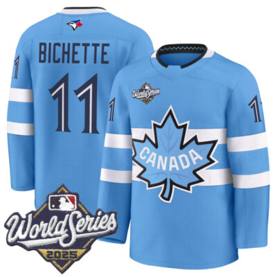 Men's Toronto Blue Jays 2025 World Series Premium Jersey - Canada Hockey Style - Powder Blue / Bo Bichette