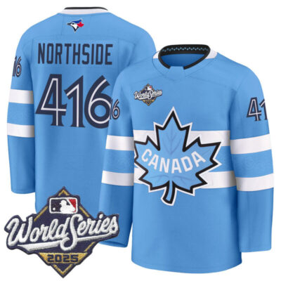 Men's Toronto Blue Jays 2025 World Series Premium Jersey - Canada Hockey Style - Powder Blue / NorthSide 416