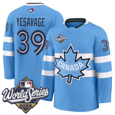 Men's Toronto Blue Jays 2025 World Series Premium Jersey - Canada Hockey Style - Powder Blue / Trey Yesavage