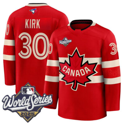 Men's Toronto Blue Jays 2025 World Series Premium Jersey - Canada Hockey Style - Red / Alejandro Kirk