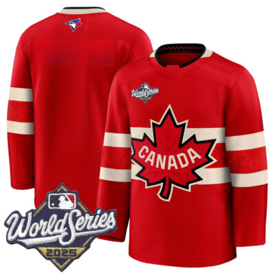 Men's Toronto Blue Jays 2025 World Series Premium Jersey - Canada Hockey Style - Red / Team