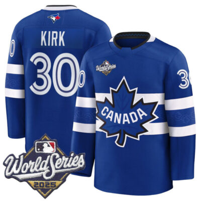Men's Toronto Blue Jays 2025 World Series Premium Jersey - Canada Hockey Style - Royal / Alejandro Kirk
