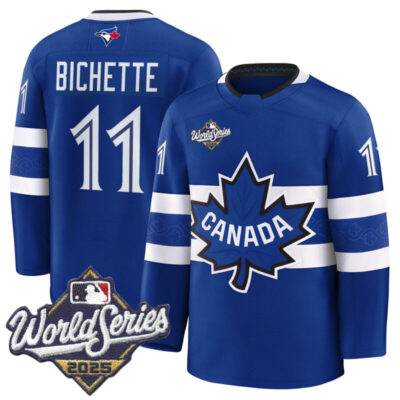Men's Toronto Blue Jays 2025 World Series Premium Jersey - Canada Hockey Style - Royal / Bo Bichette