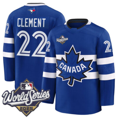 Men's Toronto Blue Jays 2025 World Series Premium Jersey - Canada Hockey Style - Royal / Ernie Clement