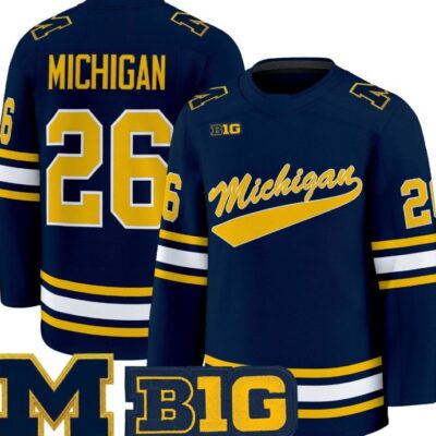 Michigan Jersey 26 Michigan Wolverines Hockey 2025-26 Premium Vapor Patch All Stitched