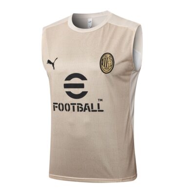 Alternative view of Milan AC 2024 2025 Short Jersey Tank Top Beige Soccer Training Suit