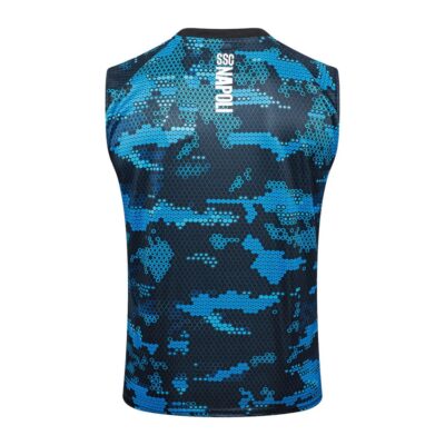 Naples 2024 2025 Blue Black Short Jersey Tank Top Soccer Training Suit - Image 3