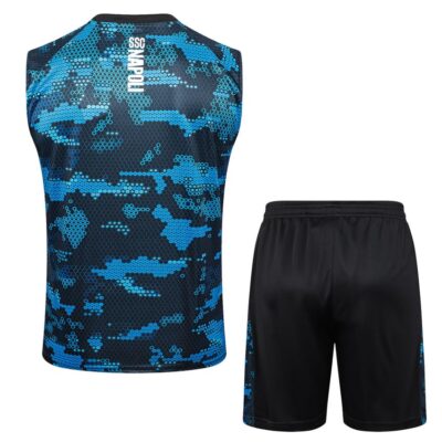 Naples 2024 2025 Blue Black Short Jersey Tank Top Soccer Training Suit - Image 4