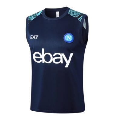 Alternative view of Naples 2024 2025 Dark Blue Short Jersey Tank Top Soccer Training Suit