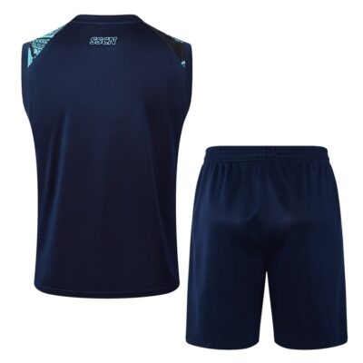 Naples 2024 2025 Dark Blue Short Jersey Tank Top Soccer Training Suit - Image 4