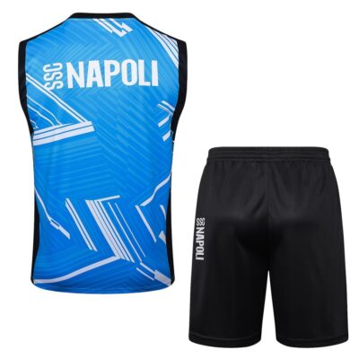 Naples 2024 2025 Sky Blue Short Jersey Tank Top Soccer Training Suit - Image 4