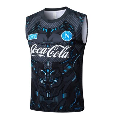 Alternative view of Naples 2025-2026 Black Patterned Jersey Tank Top and Shorts Soccer Training Suit