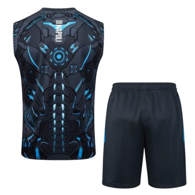 Naples 2025-2026 Black Patterned Jersey Tank Top and Shorts Soccer Training Suit - Image 4