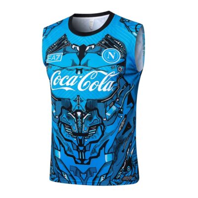 Alternative view of Naples 2025-2026 Blue Pattern Jersey Tank Top and Shorts Soccer Training Suit