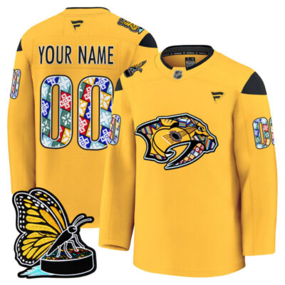 Nashville Predators 2025 Hispanic Music Heritage Night Premium Custom Jersey - Gold