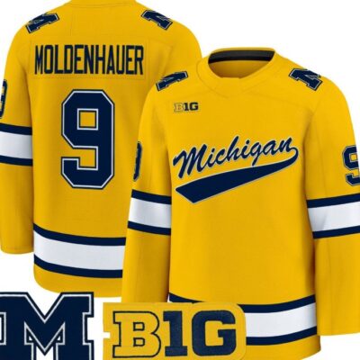 Nick Moldenhauer Jersey 9 Michigan Wolverines Hockey 2025-26 Premium Vapor Patch All Stitched