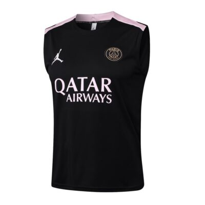 Alternative view of PSG 2024 2025 Black Pink Short Jersey Tank Top Soccer Training Suit