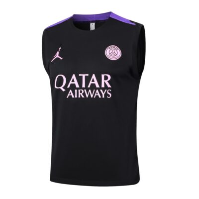 Alternative view of PSG 2024 2025 Black Purple Jersey Tank Top Shorts Soccer Training Suit