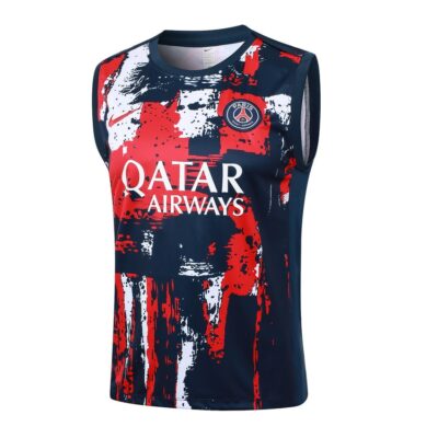 Alternative view of PSG 2024 2025 Blue Red Short Jersey Tank Top Soccer Training Suit