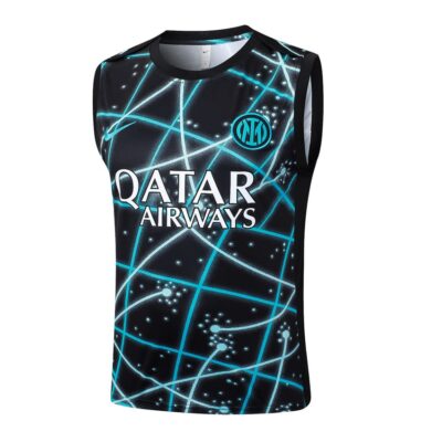Alternative view of PSG 2025 2026 Black Sky Blue Jersey Tank Top Shorts Soccer Training Suit