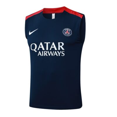 Alternative view of PSG 2025 2026 Blue Red Short Jersey Tank Top Soccer Training Suit