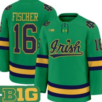Paul Fischer Jersey 16 Notre Dame Fighting Irish Hockey 2025-2026 Premium Vapor Patch All Stitched