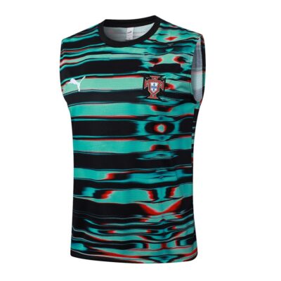 Alternative view of Portugal 2024 2025 Green Black Short Jersey Tank Top Soccer Training Suit