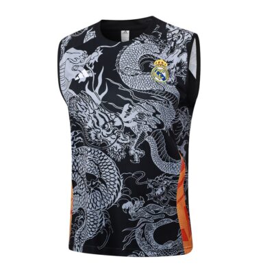 Alternative view of Real Madrid 2024 2025 Black Night Short Jersey Tank Top Soccer Training Suit